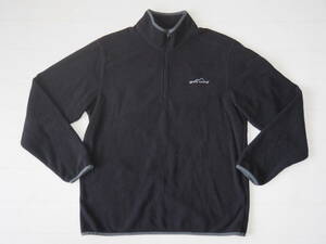 ☆送料無料☆ Eddie Bauer エディーバウアー USA直輸入 古着 ロゴ プルオーバー ハーフジップ メンズ M ブラック トップス 中古 即決