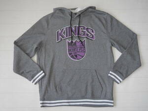 ☆送料無料☆ UNK アンク USA直輸入 古着 プルオーバー NHL SACRAMENTO KINGS サクラメント・キングス パーカー メンズ L グレー 中古 即決