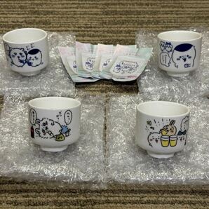 ちいかわ おちょこ 4個セット ハチワレ うさぎ モモンガ くりまんじゅう シーサー 開封のみ 陶器の画像1