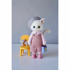 オッドアイ白猫ちゃんと小さなオッドアイネコちゃん着せかえセット 猫ぬいぐるみ parico doll の画像6