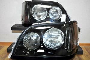 JZS171 JZS173 JZS175 JZS179 17系 クラウン アスリート 純正 HID ヘッドライト 左右 セット 美品 ブラック加工 ⑦ KOITO 30-280 ロイヤル