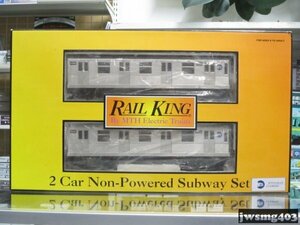 【ジャンク】Rail King By MTH Electric Trains 2-Car Subway Non-Powered Set Silver Car ニューヨーク地下鉄 #023997