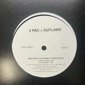 黒棚 HIPHOP,R&B 2PAC + OUTLAWZ - BABY DON'T CRY (KEEP YA HEAD UP II) シングル レコード 中古品