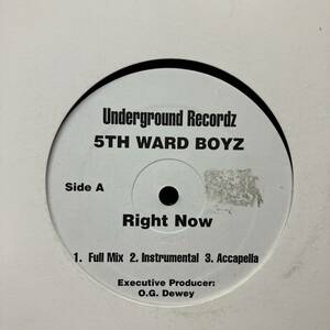 黒棚 HIPHOP,R&B 5TH WARD BOYZ - RIGHT NOW INST,シングル レコード 中古品