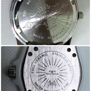 TECHNOS テクノス 腕時計 2点 まとめ SAPPHIRE Welschenrohr TGM656 デイト メンズ クォーツ セラミック T9832 ジャンクの画像10