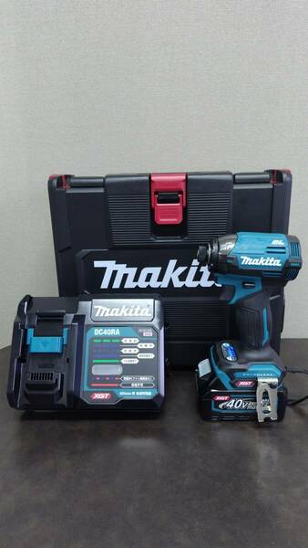 【新品・未使用】マキタ　40VMAX　純正TD002GRDX ブルー　純正ハードケース＆DC40RA充電器＆純正バッテリBL4025×1台（バラシ再設定品）