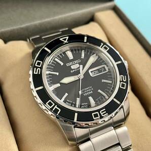 美品■ 1円 ～ 中古品 レア ■ セイコー SEIKO ■ ファイブスポーツ SNZH55J 7S36-04N0 ■ 自動巻き メンズ・ブラック・日本製・稼働品の画像4