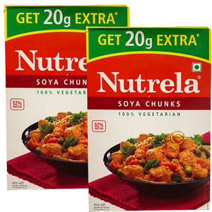ニュートレラ Nutrela 200g+20g 2箱 大豆チャンクス (インドの 大豆ミート )