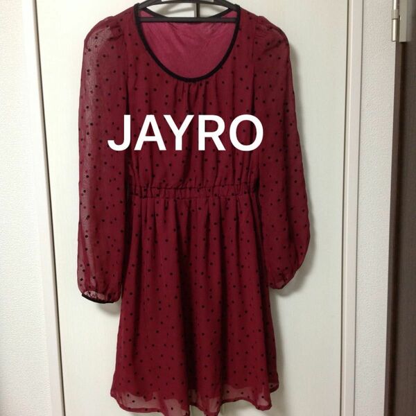 JAYRO ドット柄シフォンワンピース