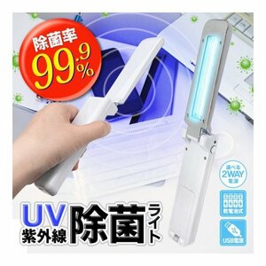 UV除菌ライト 電池式 USB給電 紫外線除菌ライト コンパクト ハンディ除菌器 ポケットサイズ 安全機能付 携帯用 UV除菌ランプ