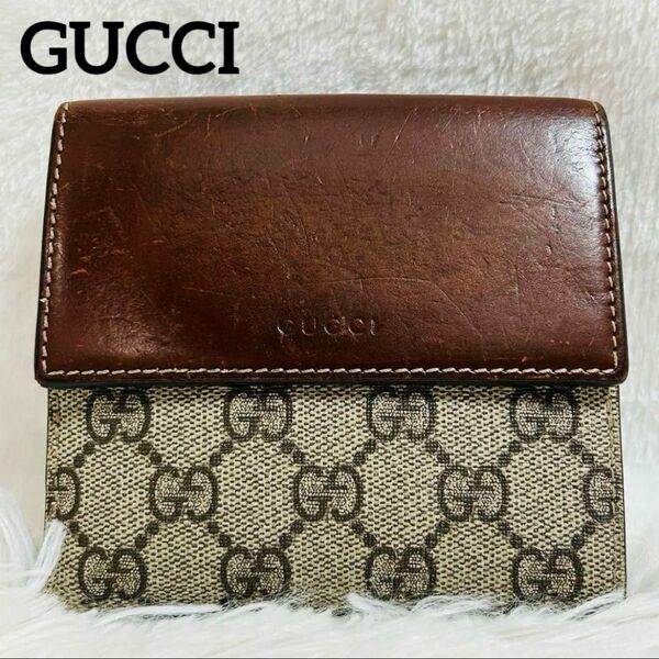 【匿名配送】美品 グッチ GUCCI 財布 二つ折り GGスプリーム