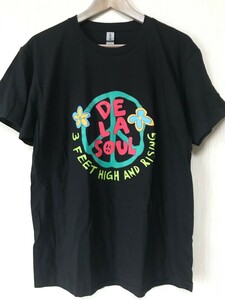 De La Soul デ・ラ・ソウル Tシャツ 半袖 hiphop ヒップホップ ブラック 90s プリント 洋楽 ブラックムービー the roots black ラッパー