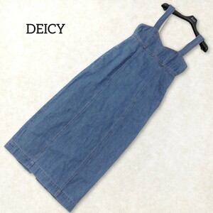 38 【DEICY】 デイシー デニムワンピース タイトワンピース ロングワンピース 日本製 フリーサイズ 春 夏 秋 冬 オールシーズン 大人可愛い