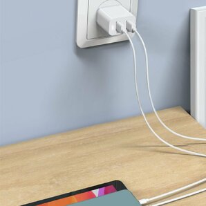 LEDライト付き 電源 充電器 自動判別 USB 充電器 ACアダプター ポート2口タイプ 急速 PSE認証 2.4A PSE認証の画像4