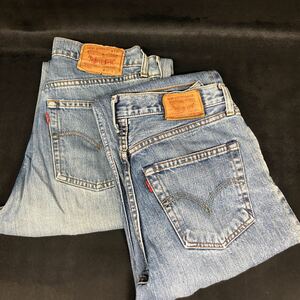 G117 【Levi's デニムパンツ 2本】リーバイス 502 W31 L34 　 512 W32 L34 古着 中古