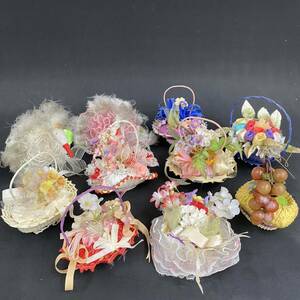 K2926 [ soap basket soap flower 10 point together ] Showa Retro hand made swan grape flower solid soap handicrafts present condition goods 