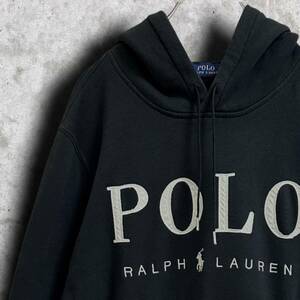 TC590さ@ POLO RALPH LAUREN ロゴ スウェットパーカー メンズ M サイズ ブラック ラルフローレン ロゴ 