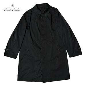 TA831さ@ Brooks Brothers ナイロン スプリングコート 薄手コート メンズ Sサイズ ブラック 黒