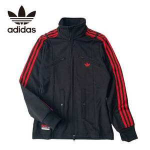 NAK876.adidas 90sto ref . il Logo jersey jersey lady's M size black black 