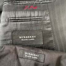 NC869さ@ BURBERRY BLACK LABEL スーツ セットアップ スリーピース ジャケット ベスト パンツ シャドーストライプ ブラック 黒_画像9