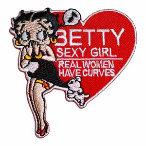 A-52【 アイロンワッペン 】 刺繍ワッペン アップリケ リメイク ベティちゃん ベティ Betty Boop ベティーブープ