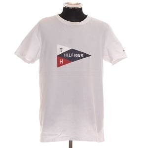 ●486373 TOMMY HILFIGER トミーヒルフィガー ○フラッグプリントTシャツ 半袖 トップス サイズXXL メンズ ホワイト