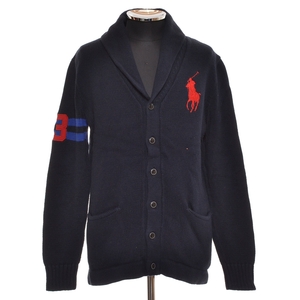 ●497858 POLO by RALPH LAUREN ラルフローレン ○カーディガン ビッグポニー サイズXL（18-20） メンズ ネイビー