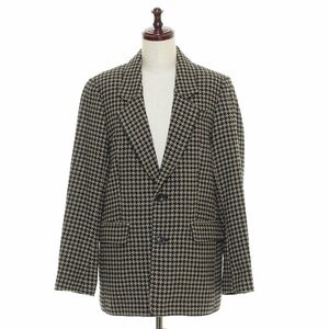 *499073 MOUSSY Moussy *HOUNDSTOOTH jacket thousand bird .. wool . tweed size 2 blaser lady's beige 