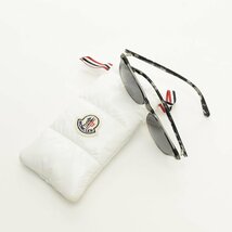 ◆507022 MONCLER モンクレール サングラス ウェリントンタイプ ML0189 べっ甲柄テンプル/フルリム メンズ クリアグレー他_画像8