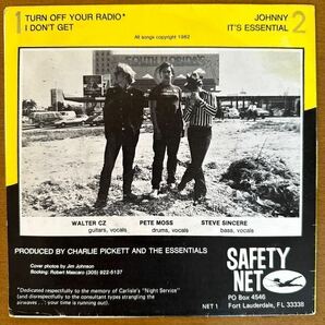 THE ESSENTIALS / Fast Music In A Slow Town（1982/US）Orig.7inch スーパーレア【PUNK/POWER POP/NEW WAVE/MOD RIVIVAL/KBD/パンク天国】の画像2
