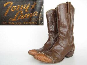 Tony Lama Vintage Tony Lama Western Boots Tea 23 см ~ 23,5 см женские туфли использовали D24-34-0022