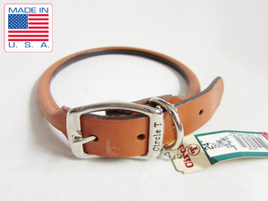 《新品》USA製/circle-T/サークルT/犬/首輪/茶系【24インチ】丸革/レザー/D138-71-0060