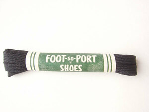 ビンテージ/新品/USA製/FOOT SO PORT/靴紐/黒【32インチ/81cm】平紐/シューレース/デッドストック/D128