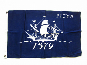 PICYA 1579/コットン/帆船フラッグ/旗/EMERSON FLAG MFG/ディスプレイ/店舗什器やインテリアに/ビンテージ/D141-71-0091