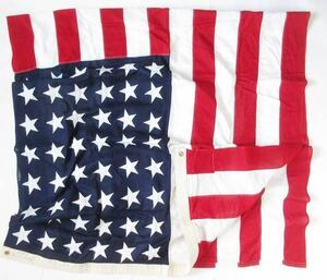 ビンテージ 新品 USA製 ～50's 48星 アメリカ国旗 星条旗 フラッグ 旗 コットン 140×278 写真館 ディスプレイ スタジオ d144-71-0016ZV