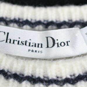 美品 37 クリスチャンディオール DIOR ロゴ スター カシミヤ ニット セーター オフホワイト 154S09AM305 I474   正規品の画像4