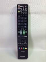 C975◇SHARP シャープ AQUOS アクオス テレビ TV リモコン GA912WJSA【訳あり】240408_画像1