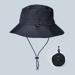 【ブラック/メンズ帽子③】 日除け 帽子 ハットキャンプ メンズ 防水 56cm 男女兼用 UVカット 帽子 日よけ アウトドア