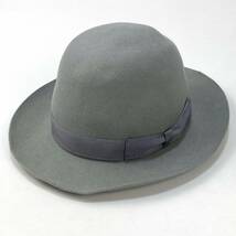 定価6.9万 Borsalino / ボルサリーノ QUALITA SUPERIORE ラビットファーフェルトハット 50grammi 114665 2591 58cm SSM3323 グレー 帽子_画像1