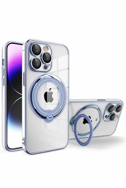iPhone 15 pro ケース magsafe対応 透明　ブルー