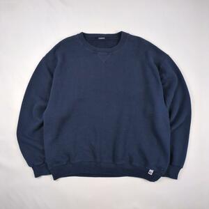 90s ラッセルアスレチック 前Vガゼット 無地ヴィンテージスウェット ネイビー RUSSELL ATHLETIC Sweatshirt 