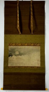  genuine work /..../ hanging scroll / old book / Edo era the first period /../ picture / Osaka castle . wall ./ two article castle . wall ./ Song origin ./ preservation box /