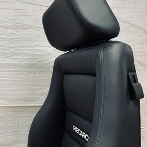 5.6.レカロ RECARO 2脚セット LS-L 黒フェイクレザー張り替え 張替え 張替 ブラックシングルステッチ 両側ダイヤルの画像4