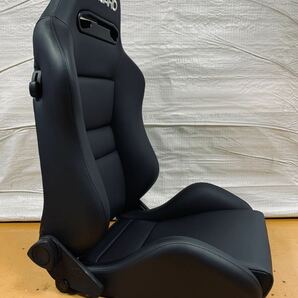 9.10.レカロ RECARO 2脚セット SR-3 黒フェイクレザー張り替え 張替え 張替 ブラックシングルステッチ 両側ダイヤルの画像7