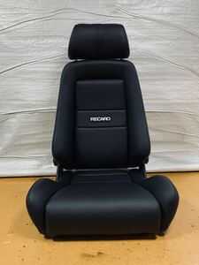 18.レカロ RECARO エルゴメド D 黒フェイクレザー張り替え 張替え 張替 ブラックシングルステッチ 両側ダイヤル