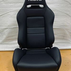 28.29.レカロ RECARO 2脚セット SR-3 黒フェイクレザー張り替え 張替え 張替 ブラックシングルステッチ 両側ダイヤルの画像2