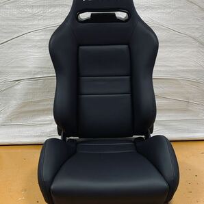 37.38.レカロ RECARO 2脚セット SR-3 黒フェイクレザー張り替え 張替え 張替 ブラックシングルステッチ 両側ダイヤルの画像6