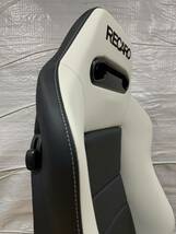 21.22.レカロ RECARO 2脚セット SR-VF 白×黒フェイクレザー張り替え 張替え 張替 ホワイトシングルステッチ 両側ダイヤル_画像8