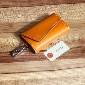  key case 6 ream key ring men's original leather purse free shipping 1 jpy wallet gentleman cow leather 1 jpy folding purse gloss cow leather new goods key key ticket holder 