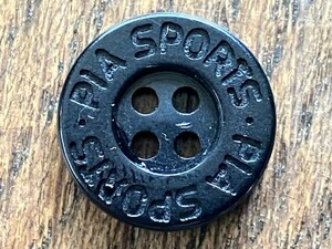 PIA SPORTS Piaa * sport resin made with logo button diameter 1.3cm thickness 2.6mm black, black button unused Showa era that time thing free shipping 